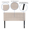 Flash Furniture Bedford Full Headboard-Beige Fabric, Model# HG-HB1704-F-B-GG 3