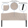 Flash Furniture Cambridge King Headboard-Beige Fabric, Model# HG-HB1708-K-B-GG
