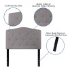 Flash Furniture Cambridge Twin Headboard-Gray Fabric, Model# HG-HB1708-T-LG-GG 3