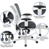 Flash Furniture Gray/White Mesh Office Chair, Model# HL-0001-WH-DKGY-GG 4