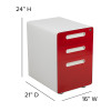 Flash Furniture Drawer File Cabinet-White/Red, Model# HZ-AP535-02-RED-WH-GG 4