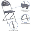 Flash Furniture HERCULES Series Charcoal Plastic Folding Chair, Model# LE-L-4-CH-GG 3