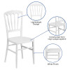 Flash Furniture HERCULES Series White Resin Napoleon Chair, Model# LE-L-MON-WH-GG 3