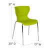 Flash Furniture Lowell Green Plastic Stack Chair, Model# LF-7-07C-CGRN-GG 4