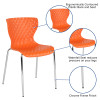 Flash Furniture Lowell Orange Plastic Stack Chair, Model# LF-7-07C-ORNG-GG 3