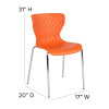 Flash Furniture Lowell Orange Plastic Stack Chair, Model# LF-7-07C-ORNG-GG 4