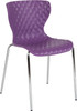 Flash Furniture Lowell Purple Plastic Stack Chair, Model# LF-7-07C-PUR-GG