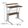Flash Furniture Clifton Walnut 2 Shelf Computer Desk, Model# NAN-CLIFTON-RU-GG 4