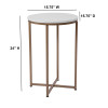 Flash Furniture Hampstead Collection White End Table-Gold Frame, Model# NAN-JH-1787ET-GG 5