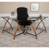 Flash Furniture Black Glass L-Shape Desk, Model# NAN-JN-2824SL-COMBO-BK-GG 2