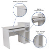 Flash Furniture Highland Park White Desk with Shelves, Model# NAN-NJ-HD3518-W-GG 7