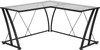 Flash Furniture Glass L-Shape Corner Desk, Model# NAN-WK-096-GG