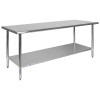 Flash Furniture 72" Stainless Steel Work Table, Model# NH-WT-3072-GG