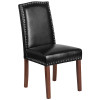Flash Furniture HERCULES Hampton Hill Series Black Leather Parsons Chair, Model# QY-A13-9349-BK-GG