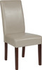 Flash Furniture Greenwich Series Beige Leather Parsons Chair, Model# QY-A37-9061-BGL-GG