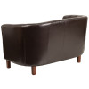 Flash Furniture HERCULES Colindale Series Brown Leather Barrel Loveseat, Model# QY-B16-2-HY-9030-8-BN-GG 2