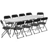 Flash Furniture Plastic Event Fold Table Set, Model# RB-3096F-10-LEL3-BK-GG