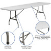 Flash Furniture Plastic Event Fold Table Set, Model# RB-3096F-10-LEL3-BK-GG 3