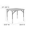 Flash Furniture 34SQ White Plastic Fold Table, Model# RB-3434ADJ-GG 4