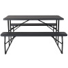Flash Furniture Insta-Fold Charcoal Picnic Table/Bench, Model# RB-EBB-1470FD-GG 5