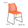Flash Furniture HERCULES Series Orange Plastic Stack Chair, Model# RUT-498A-ORANGE-GG 4