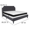 Flash Furniture Brighton King Platform Bed Set-Gray, Model# SL-BMF-16-GG 3