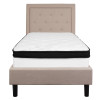 Flash Furniture Roxbury Twin Platform Bed Set-Beige, Model# SL-BMF-17-GG 4
