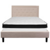 Flash Furniture Roxbury Queen Platform Bed Set-Beige, Model# SL-BMF-19-GG 4