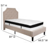 Flash Furniture Brighton Twin Platform Bed Set-Beige, Model# SL-BMF-1-GG 3
