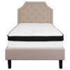 Flash Furniture Brighton Twin Platform Bed Set-Beige, Model# SL-BMF-1-GG 4