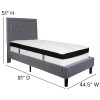 Flash Furniture Roxbury Twin Platform Bed Set-Gray, Model# SL-BMF-25-GG 3