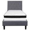 Flash Furniture Roxbury Twin Platform Bed Set-Gray, Model# SL-BMF-25-GG 4