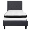 Flash Furniture Roxbury Twin Platform Bed Set-Gray, Model# SL-BMF-29-GG 4