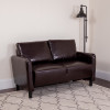 Flash Furniture Candler Park Brown Leather Loveseat, Model# SL-SF919-2-BRN-GG 2