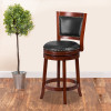 Flash Furniture 26" Dark Cherry Wood Stool, Model# TA-355526-DC-CTR-GG 2