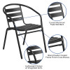 Flash Furniture Black Aluminum Slat Chair, Model# TLH-017C-BK-GG 3