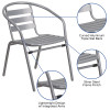 Flash Furniture Silver Aluminum Slat Chair, Model# TLH-017C-GG 3