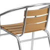 Flash Furniture Aluminum Teak Back Chair, Model# TLH-017W-GG 6