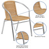 Flash Furniture Beige Rattan Aluminum Chair, Model# TLH-020-BGE-GG 3