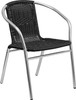 Flash Furniture Black Rattan Aluminum Chair, Model# TLH-020-BK-GG