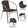 Flash Furniture Brown Rattan Aluminum Chair, Model# TLH-020-GG 3
