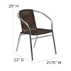 Flash Furniture Brown Rattan Aluminum Chair, Model# TLH-020-GG 4