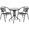 Flash Furniture 23.75RD Black Patio Table Set, Model# TLH-071RD-017CBK2-GG
