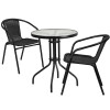 Flash Furniture 23.75RD Black Patio Table Set, Model# TLH-071RD-037BK2-GG