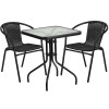 Flash Furniture 23.5SQ Black Patio Table Set, Model# TLH-0731SQ-037BK2-GG