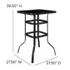 Flash Furniture 3PC Glass Bar Patio Table Set, Model# TLH-073H092H-B-GG 5