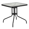 Flash Furniture 28SQ Black Rattan Patio Table, Model# TLH-073R-BK-GG