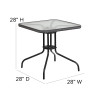 Flash Furniture 28SQ Glass Table-GRY Rattan, Model# TLH-073R-GY-GG 4