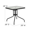 Flash Furniture 28SQ Black Table Set w/Rattan, Model# TLH-073SQ-037BK4-GG 4