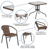 Flash Furniture 28SQ Brown Table Set w/Rattan, Model# TLH-073SQ-037BN2-GG 3